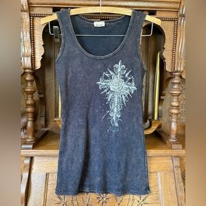 Davida Embellished Women's Y2K Biker Tank Top Size Medium